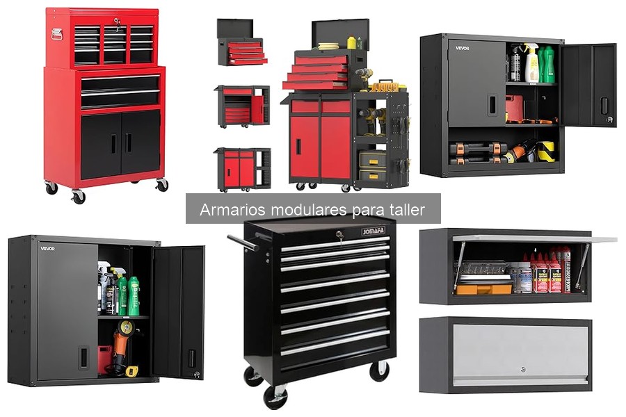 Accesorios esenciales para armarios modulares de taller