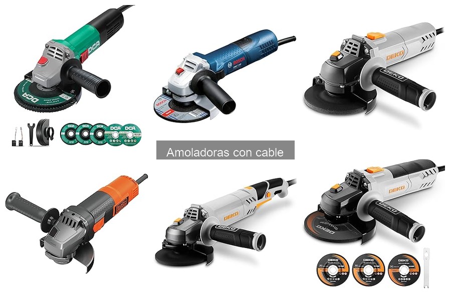 Comparativa de amoladoras con cable: Bosch, DEKOPRO y Black+Decker