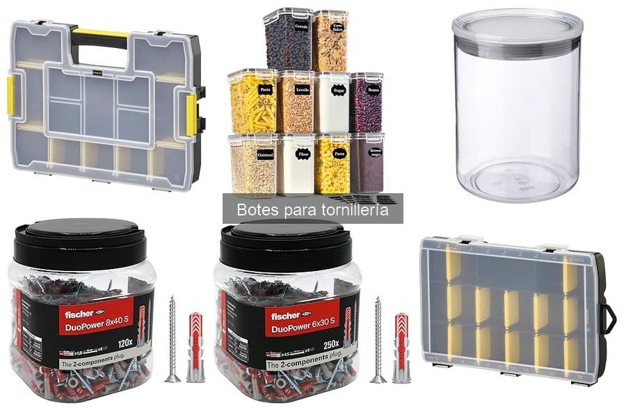 Tipos de botes para tornillería: plástico y metálicos