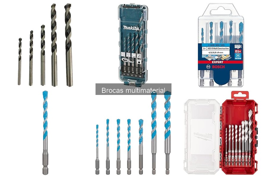 Tipos de brocas multimaterial y sus usos específicos