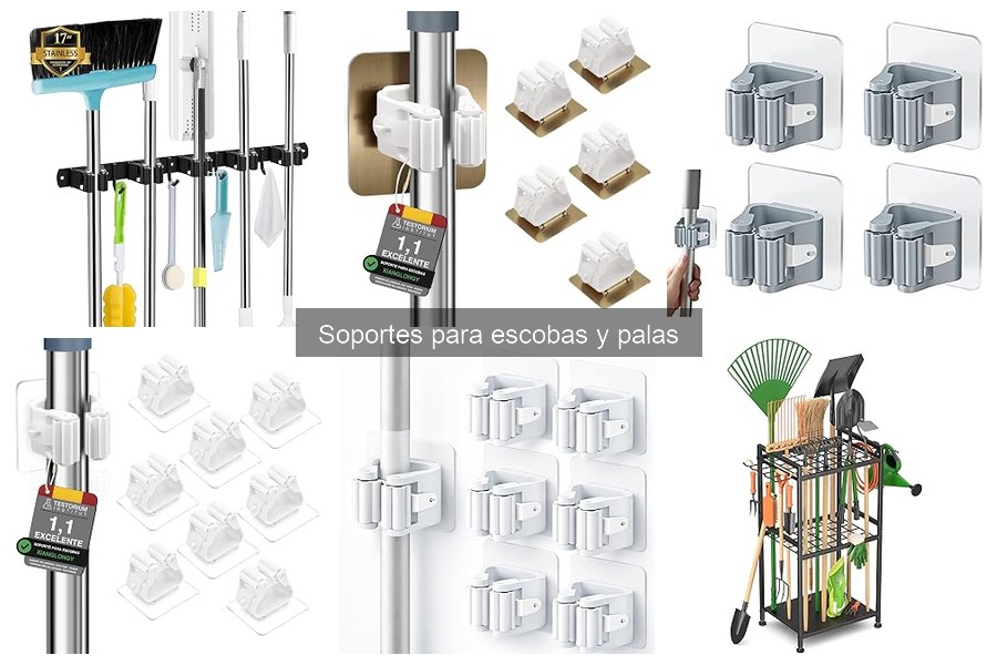 Tipos de soportes para escobas y palas | Guía completa